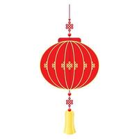 lanterna de ano novo chinês com vermelho e dourado. ilustração vetorial vetor