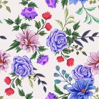 elegante padrão colorido sem costura com ilustração de design floral botânico vetor