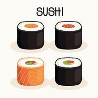 comida japonesa de sushi vetor