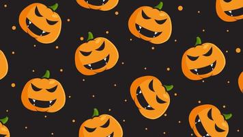 padrão de halloween de vetor com abóboras assustadoras. design simples de halloween para cartão, papel de parede, tecido, web design.