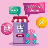 banner de compras online vetor