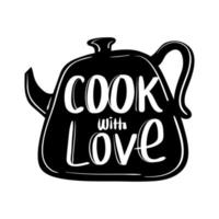 cozinhar com letras de amor vetor