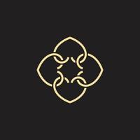 design de logotipo de linha de flores de luxo vetor