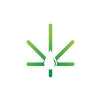 design de logotipo de óleo de cannabis simples vetor