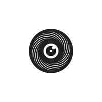 design de logotipo de olho espiral preto vetor