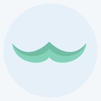 ícone de bigode em estilo plano moderno isolado em fundo azul suave vetor