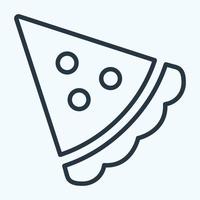 ícone de pizza - estilo de linha vetor