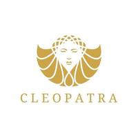 design de logotipo de rosto bonito de cleópatra