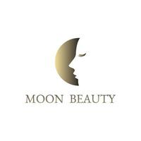design de logotipo de vetor de beleza da lua