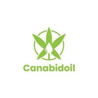 design de logotipo de óleo de cannabis. logotipo cbd vetor