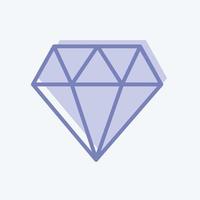ícone de diamante em estilo moderno de dois tons isolado em fundo azul suave vetor