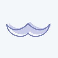ícone de bigode em estilo moderno de dois tons isolado em fundo azul suave vetor