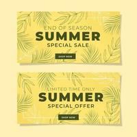 banner promocional de verão com fundo amarelo vetor