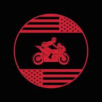 design de camiseta de motociclista vetor