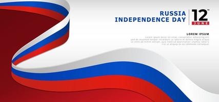 12 de junho celebração do dia da independência da rússia com bandeira russa vetor