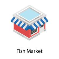 conceitos de mercado de peixe vetor