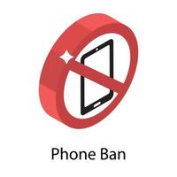 conceitos de proibição de telefone vetor