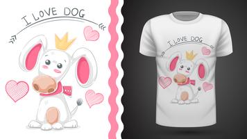 Cão bonito, filhote de cachorro - impressão de idéia t-shirt