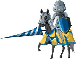 cavaleiro medieval cavalgando isolado vetor