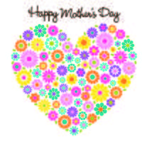 feliz dia das mães flor coração gráfico vetor