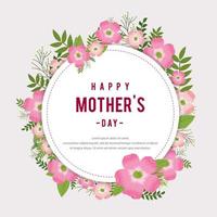 lindo design de feliz dia das mães com fundo de flores e florais vetor
