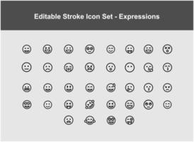 conjunto de expressões de ícone vetor