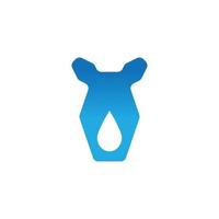 design de logotipo de vetor de água de rinoceronte