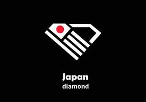 diamante logotipo japonês vetor