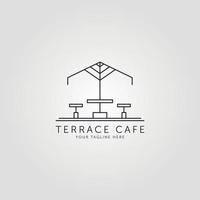 terraço ícone linha arte logotipo vector design de ilustração minimalista