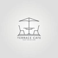 terraço ícone linha arte logotipo vector design de ilustração minimalista