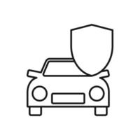 símbolo de automóvel com sinal de proteção vetor