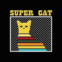 design de t-shirt gato vetor