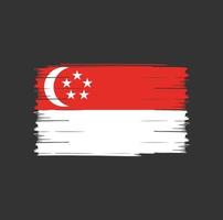 escova de bandeira de singapura vetor