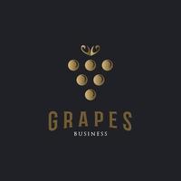 inspiração de design de logotipo de uvas de luxo vetor