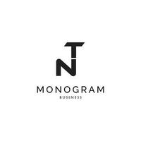 inspiração de design de logotipo de monograma de letra inicial tn vetor
