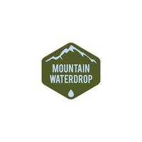 inspiração de design de logotipo de ícone de gota de água e montanha vetor