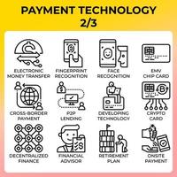 ícones de tecnologia de pagamento vetor