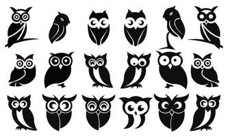 ilustrações vetoriais de logotipo de coruja. design de emblema em fundo preto. - vetor de pássaro de inspiração