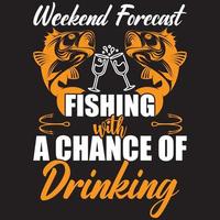pesca com previsão de fim de semana com chance de beber vetor