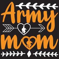 design de camiseta da mãe do exército vetor