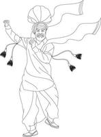 dançarina punjabi bhangra no festival da colheita lohari, ilustração vetorial vetor