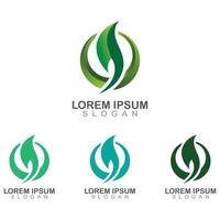 design de logotipo profissional moderno de folha simples de vetor orgânico médico