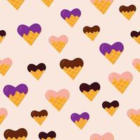 padrão perfeito de bolacha em forma de coração com chocolate pingando