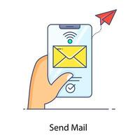 um vetor plano de envio de e-mail, e-mail comercial