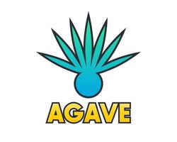 elemento de planta de agave para design de logotipo em branco vetor