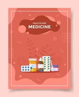 medicina de saúde para modelo de banners, flyer, livros e capa de revista vetor