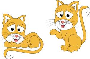 gráfico de vetor de desenhos animados de animais de gato fofo fofo gráfico de vetor de desenhos animados de animais