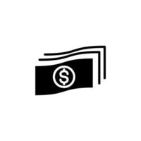dinheiro, dinheiro, riqueza, ícone sólido de pagamento, vetor, ilustração, modelo de logotipo. adequado para muitos propósitos. vetor