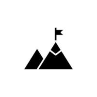 montanha, colina, monte, ícone sólido de pico, vetor, ilustração, modelo de logotipo. adequado para muitos propósitos. vetor