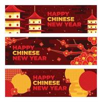 coleção de design de banner de ano novo chinês vetor